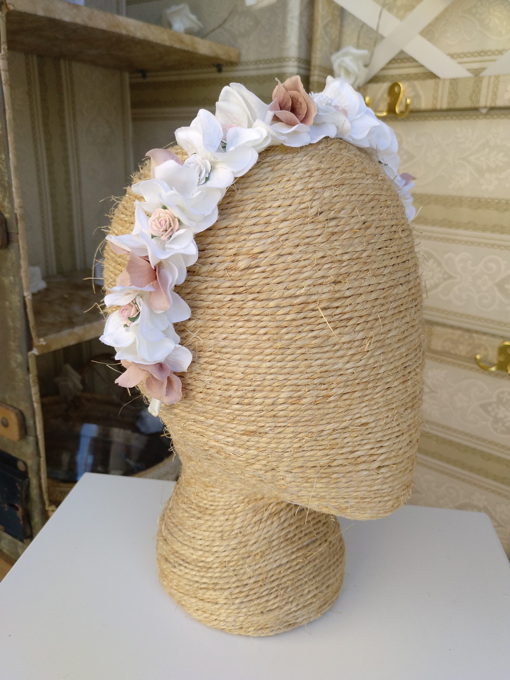 Floral Headpiece of small Hydrangea style flowers CARLA – Tocados mai sara