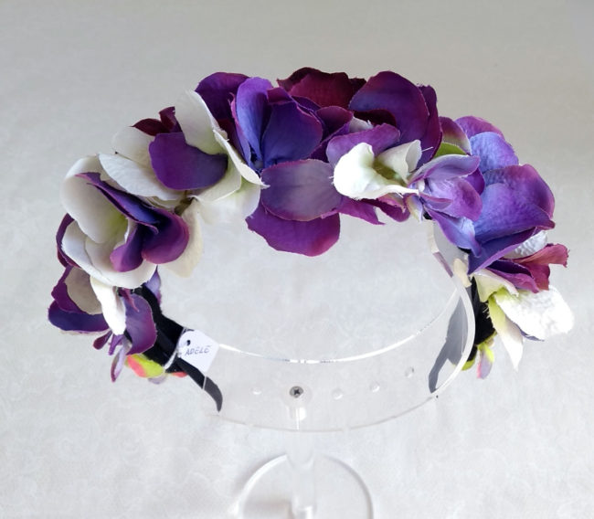 Diadema floral violestas ADELE