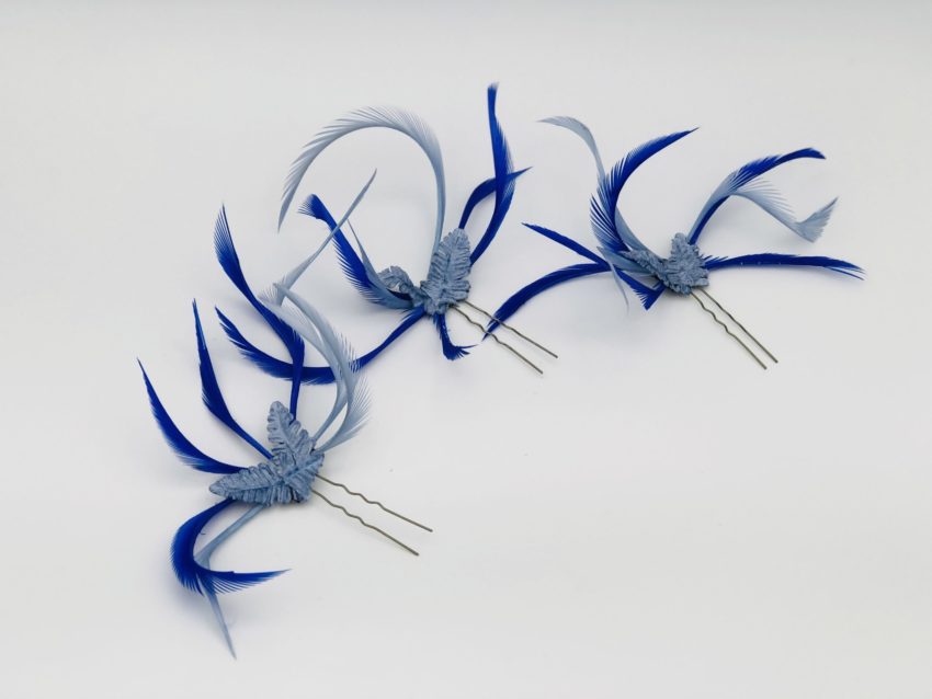 Horquilla plumas Azules (3 horquillas) 1